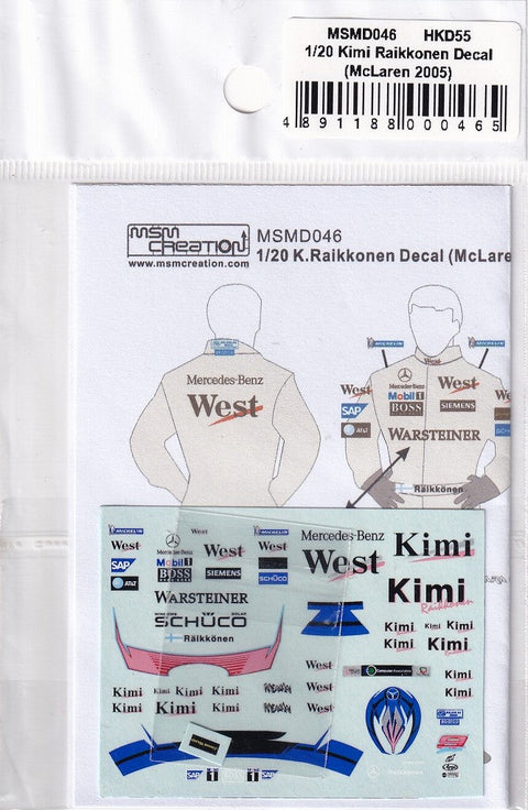 MSMクリエイション MSMD046 1/20 K.ライコネン デカール(マクラーレン)