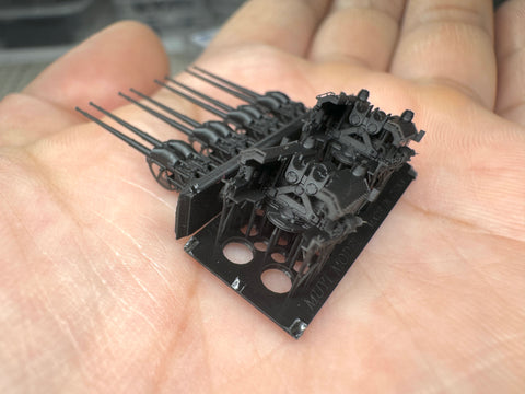 MUYIモデル G350003 1/350 ドイツ海軍 105mm SK C/33 砲(LC/31GE 連装砲架) 超精密3Dプリントキット 4基入り