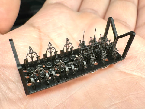 MUYIモデル G350012 1/350 ドイツ海軍 20mm C/30機関砲&トレーラー 超精密3Dプリントキット(24個入り)
