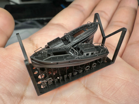 MUYIモデル G350032 1/350 ドイツ海軍 提督用ボート(タイプA) 超精密3Dプリントキット(2隻入り)