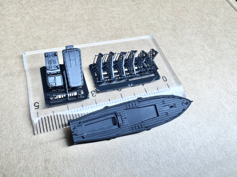 MUYIモデル R350156 1/350 日本海軍 戦艦「大和」搭載ピナース(1942/43年仕様) タミヤ/ビーバー/ベリーファイア用 超精密3Dプリントキット(16パーツ入り)