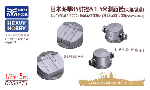 MUYIモデル R350171 1/350 日本海軍 八九式射撃指揮装置&1.5m測距儀(大和・武蔵用) タミヤ/ビーバー/ベリーファイア対応 超精密3Dプリントキット(5個入り)