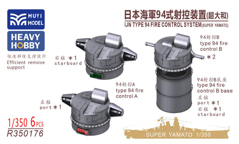 MUYIモデル R350176 1/350 タミヤ / ビーバー / ベリーファイア用 日本海軍 九四式射撃指揮装置(超大和型) 超精密3Dプリントキット(6個入り)