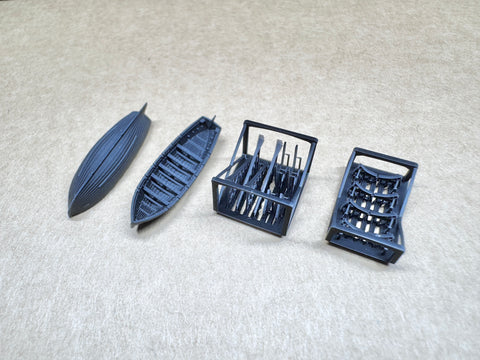 MUYIモデル R350184 1/350 フジミ用 日本海軍 戦艦「金剛」搭載ピナース(超精密3Dプリントキット・9個入り)