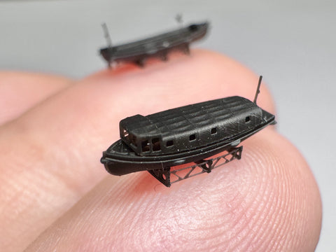 MUYIモデル R700040 1/700 日本海軍 8メートル内火艇 超精密3Dプリントキット(4隻入り)