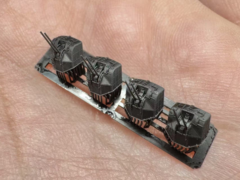 MUYIモデル R700086 1/700 日本海軍 九八式 76mm連装高角砲 (A) 超精密3Dプリントキット 4基入り