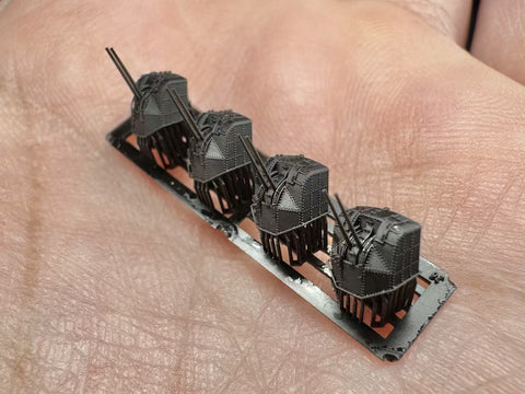 MUYIモデル R700086 1/700 日本海軍 九八式 76mm連装高角砲 (A) 超精密3Dプリントキット 4基入り