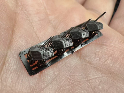 MUYIモデル R700086 1/700 日本海軍 九八式 76mm連装高角砲 (A) 超精密3Dプリントキット 4基入り