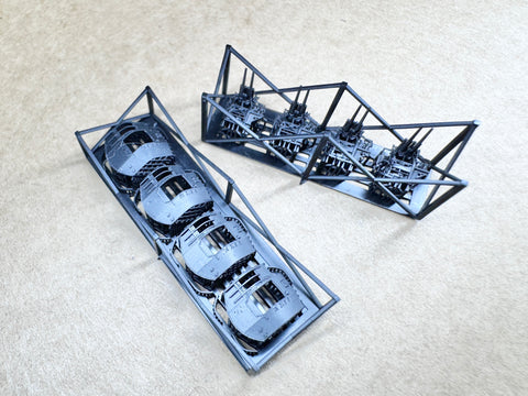 MUYIモデル R700101 1/700 日本海軍 八九式127mm高角砲 A1型 改1(巡洋艦用) 超精密3Dプリントキット 4基入り