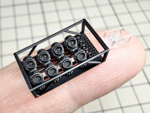 MUYIモデル R700103 1/700 日本海軍 九二式 110cm探照灯 超精密3Dプリントキット(49パーツ)