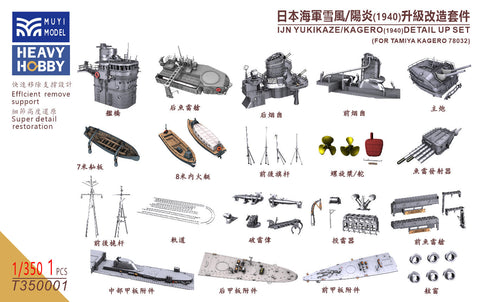 MUYIモデル T350001 1/350 日本海軍 雪風/陽炎 78032 超精密3Dプリントキット 1PCS(タミヤ用)