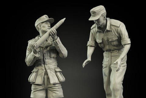 パンツァーアート FI35-098 1/35 WWIIドイツ アフリカ軍団 弾薬を装填する戦車兵 2体セット