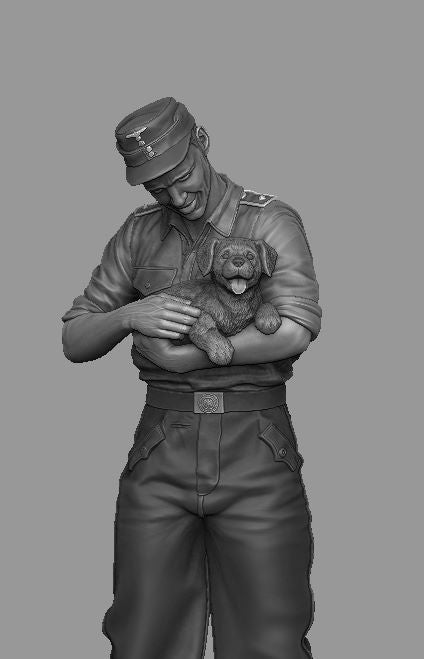パンツァーアート FI35-120 1/35 WWIIドイツ 突撃砲 操縦手と子犬