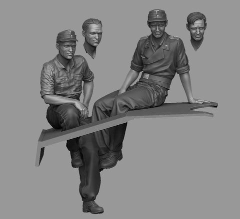 パンツァーアート FI35-124 1/35 WWIIドイツ 突撃砲 休憩中のクルー 2体セット