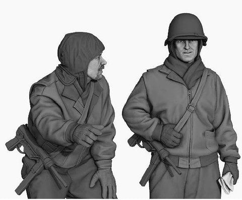 パンツァーアート FI35-140 1/35 WWIIアメリカ アルデンヌでの戦車兵 2体セット