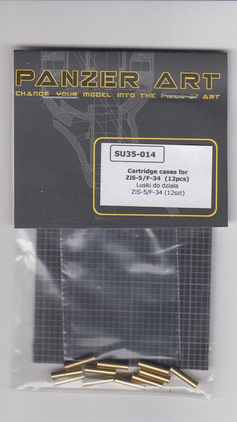 (生産休止)パンツァーアート SU35-014 1/35 WWIIソビエト ZiS-5 & F-34 76,2mm 戦車砲 薬莢(12個入) T-34/76,KW-1