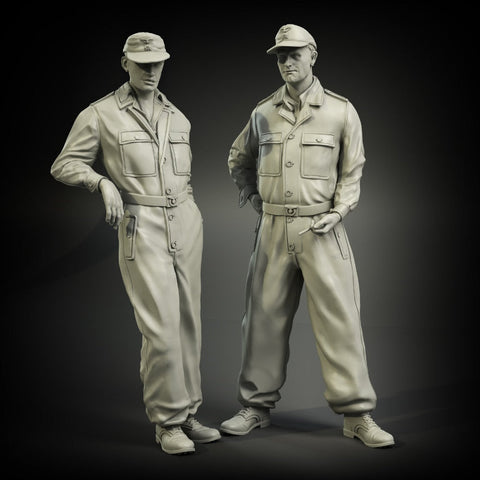 パンツァーアート FI35-003 1/35 WWIIドイツ 武装親衛隊戦車兵 カモフラージュオーバーオール 2体セット