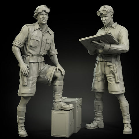 パンツァーアート FI35-026 1/35 WWIIイギリス 戦車隊将校 北アフリカ 2体セット