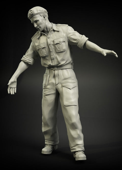 パンツァーアート FI35-031 1/35 WWIIイギリス 戦車兵 北アフリカ 2ポンド砲弾積載中の兵士 No.2