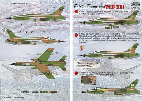 プリントスケール 32-009 1/32 F-105 サンダーチーフ D ミグキラー