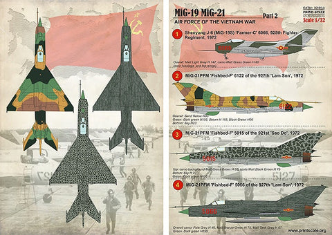 プリントスケール 32-014 1/32 MiG-19 MiG-21 ベトナム戦争