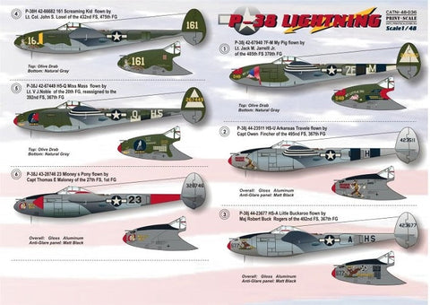 プリントスケール 48-036 1/48 P-38 ライトニング Part 1