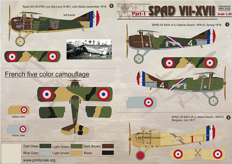 プリントスケール 48-046 1/48 スパッド VII-XVII Part 1