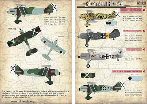 プリントスケール 48-093 1/48 ハインケル He-51 Part 2