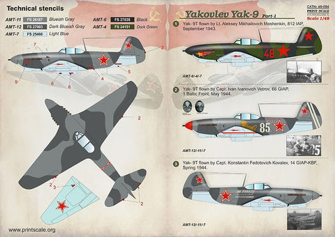 プリントスケール 48-094 1/48 ヤコブレフ Yak-9K Part 1