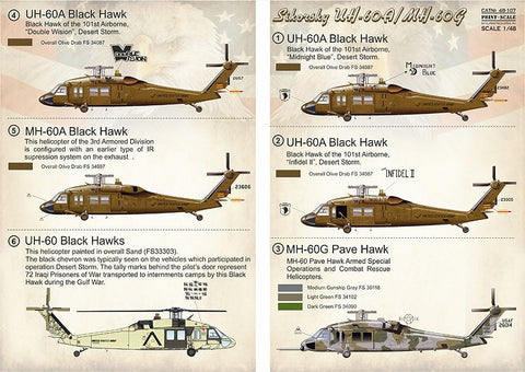 プリントスケール 48-107 1/48 シコルスキー UH-60A/MH-60G Part 2