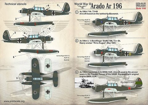 プリントスケール 48-136 1/48 アラド Ar-196