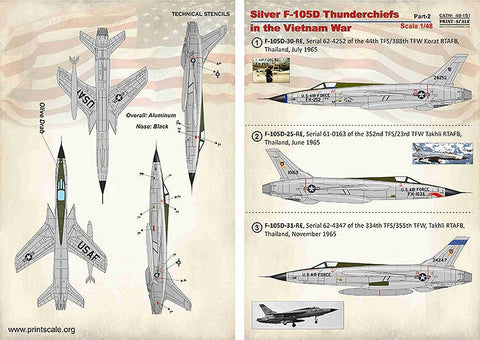 プリントスケール 48-151 1/48 リパブリック F-105D サンダーチーフ ベトナム戦争 Part2