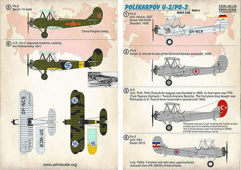 プリントスケール 48-176 1/48 ポリカルポフ U-2/Po-2 Part1
