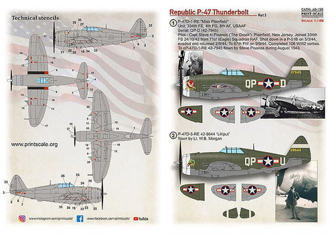 プリントスケール 48-199 1/48 リパブリック P-47 D Part3
