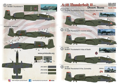 プリントスケール 48-210 1/48 A-10 サンダーボルト II 砂漠の嵐作戦 Part 1
