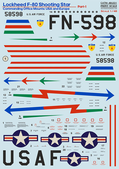 プリントスケール 1/48 48-231 ロッキード F-80 シューティング スター Part 1