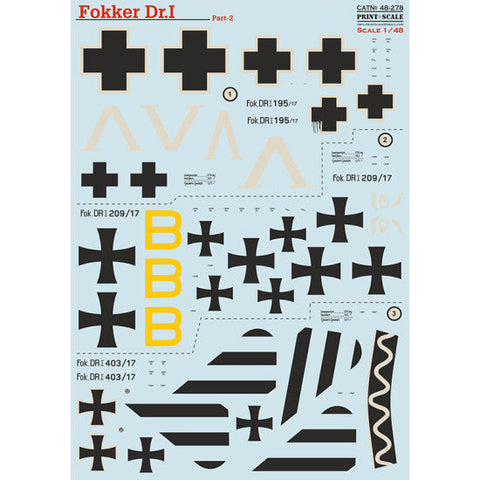 プリントスケール 48-278 1/48 フォッカーDr I パート 2