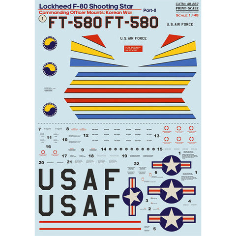 プリントスケール 48-287 1/48 ロッキード F-80 シューティングスター パート8