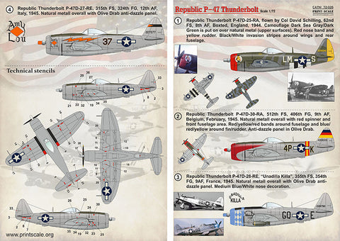プリントスケール 72-026 1/72 共和国のP-47サンダーボルト Part 1