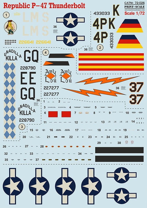 プリントスケール 72-026 1/72 共和国のP-47サンダーボルト Part 1