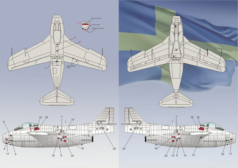 プリントスケール 72-038 1/72 サーブ J29 テュナン