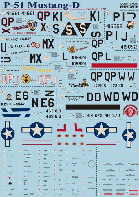 プリントスケール 72-039 1/72 P-51 マスタング-D