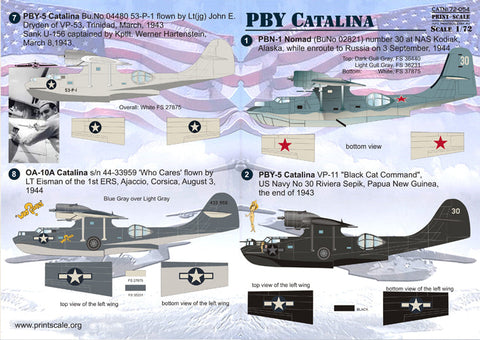 プリントスケール 72-054 1/72 PBY カタリナ コンプリートセット
