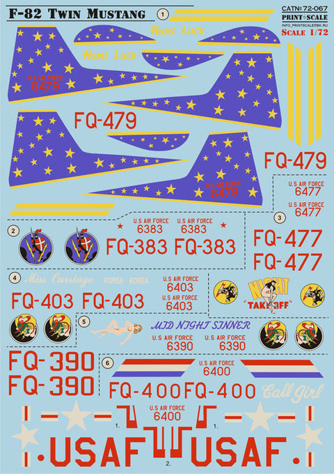 プリントスケール 72-067 1/72 F-82 ツインムスタング