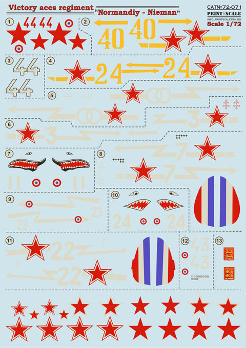 プリントスケール 72-071 1/72 ノルマンディニーメン 連隊 ビクトリーエース