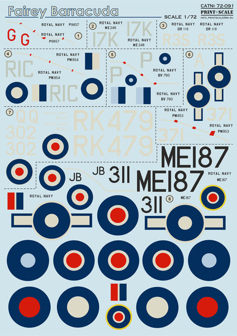 プリントスケール 72-091 1/72 フェアリー バラクーダ