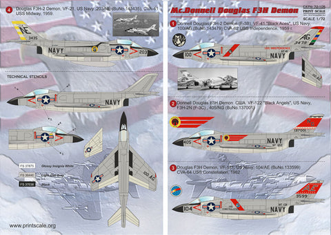 プリントスケール 72-105 1/72 マクドネル F-3 デーモン