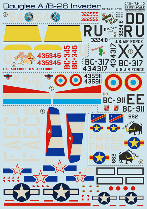 プリントスケール 72-110 1/72 ダグラス A-26 インベーダー