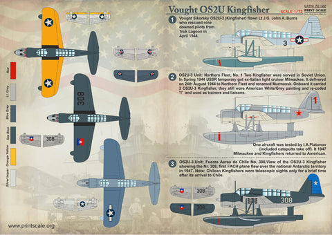 プリントスケール 72-122 1/72 OS2U キングフィッシャー
