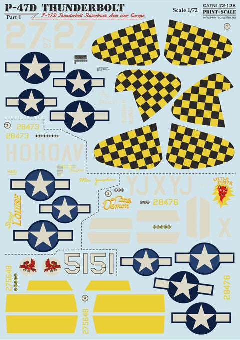 プリントスケール 72-128 1/72 P-47D サンダーボルト レイザーバック エースオーバーヨーロッパ Part1